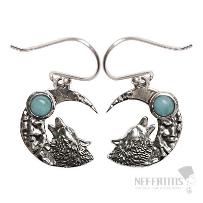 Designer earrings with larimar, silver Ag 925 E637