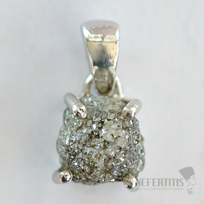 Diamant přírodní surový přívěsek stříbro Ag 925 LOT64