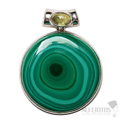 Malachit přívěsek stříbro Ag 925 P64