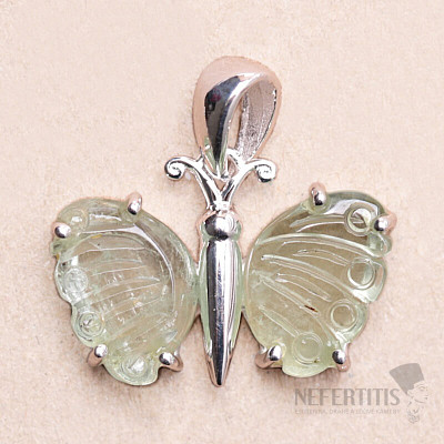 Tourmaline butterfly pendant silver Ag 925 LOT64