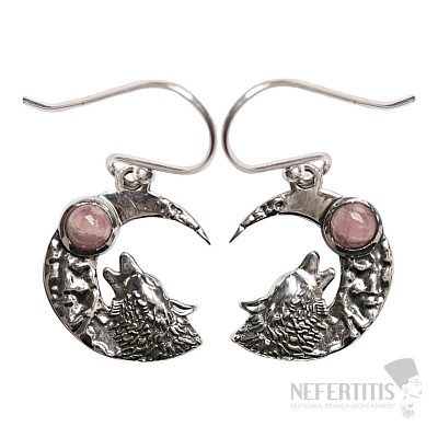 Designer earrings with rhodochrosite silver Ag 925 E640