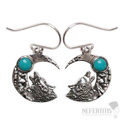 Designer earrings with blue turquoise silver Ag 925 E642
