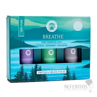 Song of India Set of 3 bottles of essential oils for aromatherapy Breathe