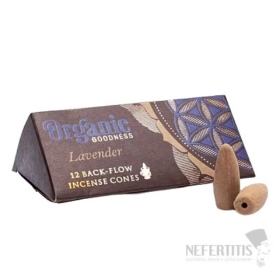 Vonné kužele pre tečúci dym Organic Goodness Lavender Backflow Cones