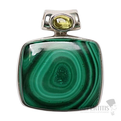 Malachite pendant silver Ag 925 P65