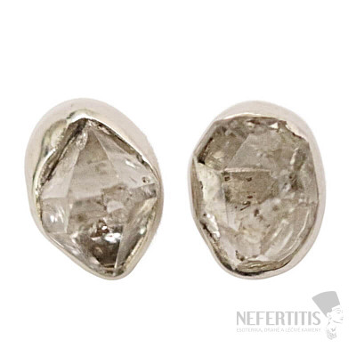 Herkimer diamant náušnice pecky stříbro Ag 925 E657