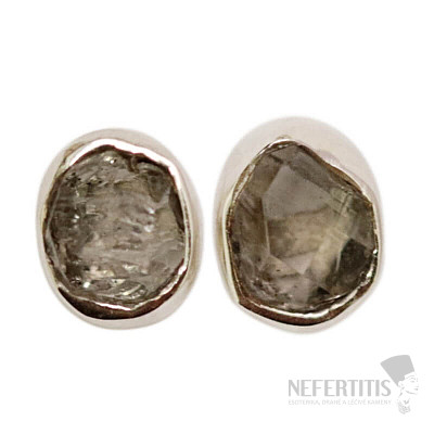 Herkimer diamant náušnice pecky stříbro Ag 925 E658