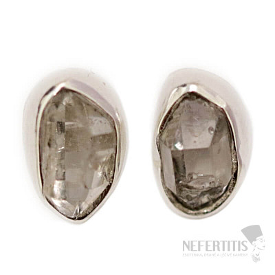 Herkimer diamant náušnice pecky stříbro Ag 925 E663