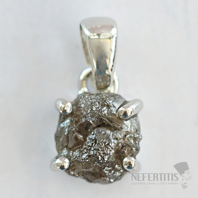 Diamant přírodní surový přívěsek stříbro Ag 925 LOT67