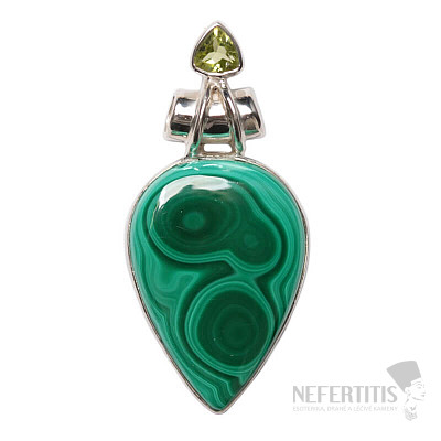 Malachite pendant silver Ag 925 P67