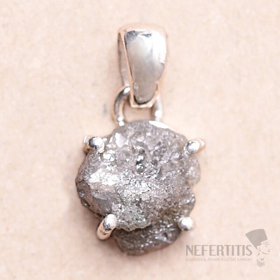 Diamant přírodní surový přívěsek stříbro Ag 925 KO67