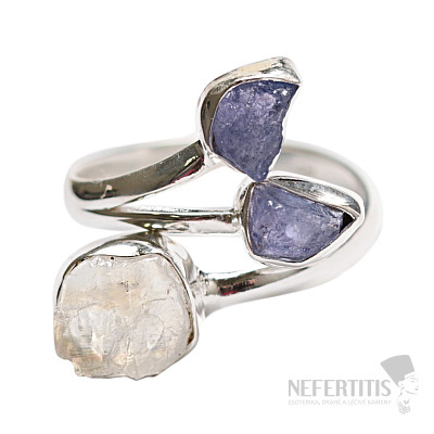 Designerring Mondstein Regenbogen Silber Ag 925 R671