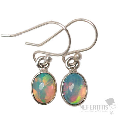 Opal äthiopische Ohrringe Silber Ag 925 E672