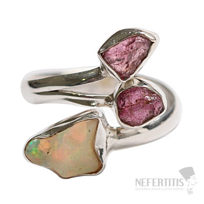 Designer ring with Ethiopian opal silver Ag 925 R673