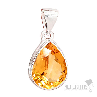 Citrine cut pendant silver Ag 925 P68
