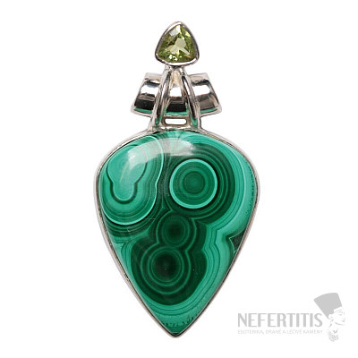 Malachite pendant silver Ag 925 P68