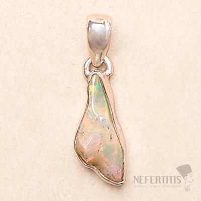 Ethiopian opal raw pendant silver Ag 925 P683