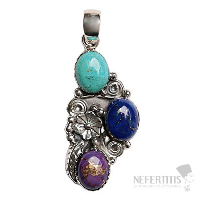 Dizajnový prívesok tyrkys striebro Ag 925 P69
