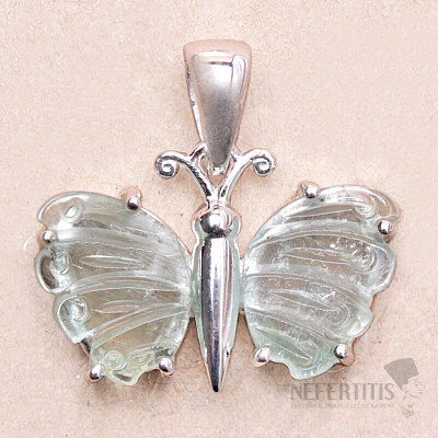 Tourmaline butterfly pendant silver Ag 925 LOT69