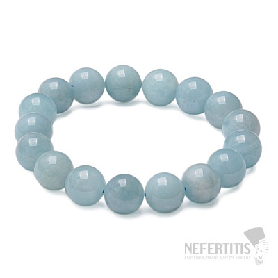 Aquamarine bracelet made of large beads 12 - 14 mm