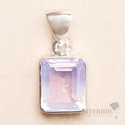 Ametyst levandulový broušený přívěsek stříbro Ag 925 P7