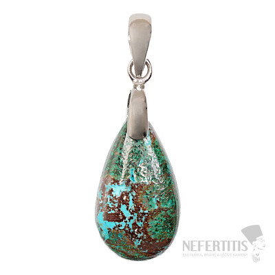 Malachite and cuprite pendant silver Ag 925 no. 7
