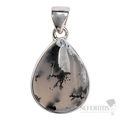 Opál dendritické prívesok striebro Ag 925 P7