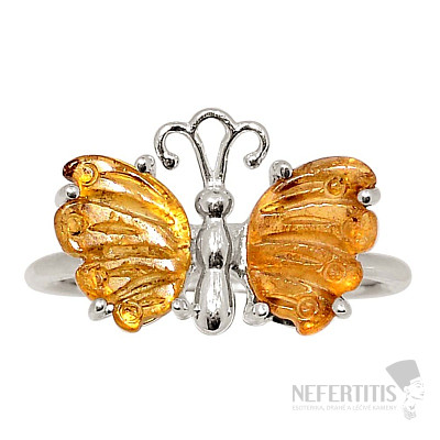 Turmalin-Schmetterlingsring, Silber Ag 925 R70