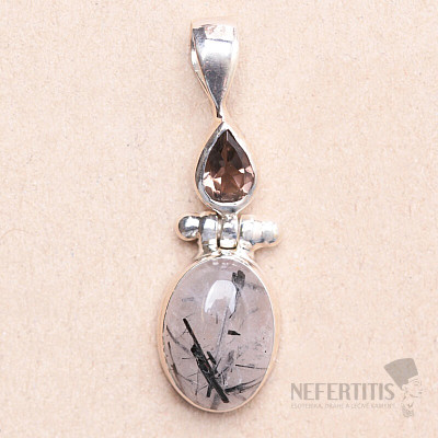 Design pendant tourmaline in crystal silver Ag 925 71029