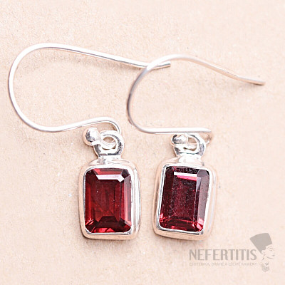 Garnet cut earrings silver Ag 925 E714