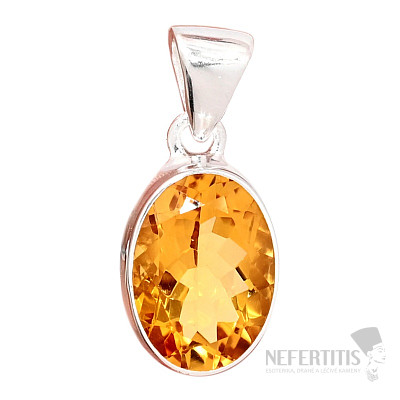 Citrine cut pendant silver Ag 925 P72