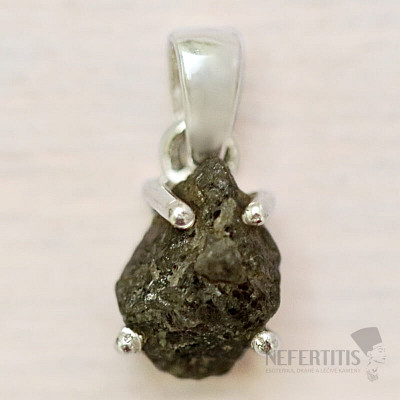 Diamond natural raw pendant silver Ag 925 LOT72