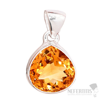 Citrine cut pendant silver Ag 925 P73