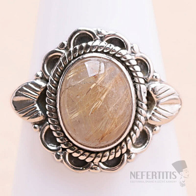 Sagenitkristall mit Rutilring Silber Ag 925 75188