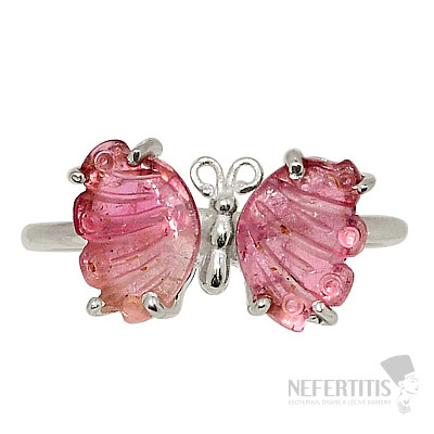 Turmalin-Schmetterlingsring, Silber Ag 925 R76