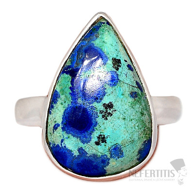 Malachit v azuritu prsten stříbro Ag 925 R761