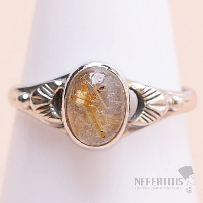 Sagenitkristall mit Rutilring Silber Ag 925 76242