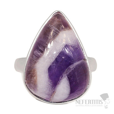 Ametyst chevron prsten stříbro Ag 925 R764