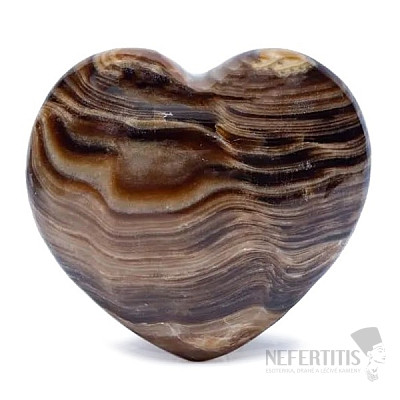 Aragonit hnedý masážna hmatka srdce 5,5 cm