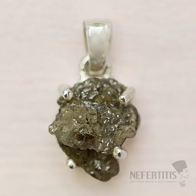 Diamond natural raw pendant silver Ag 925 LOT78