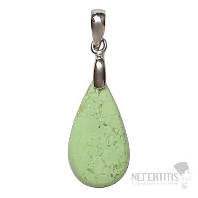 Chryzopras Lemon přívěsek stříbro Ag 925 č. 8