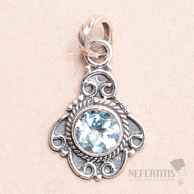 Topaz modrý přívěsek stříbro Ag 925 MIX8