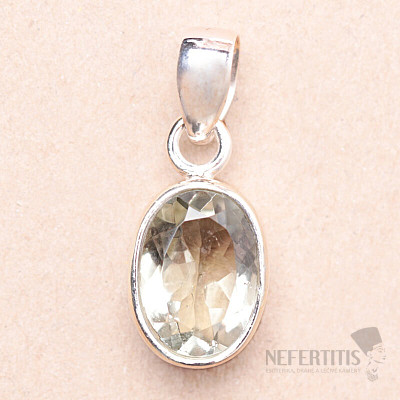 Green amethyst - prasiolite pendant silver Ag 925 80491