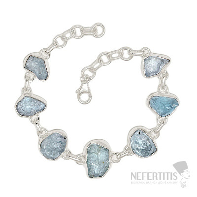 Aquamarine raw bracelet silver Ag 925 B81