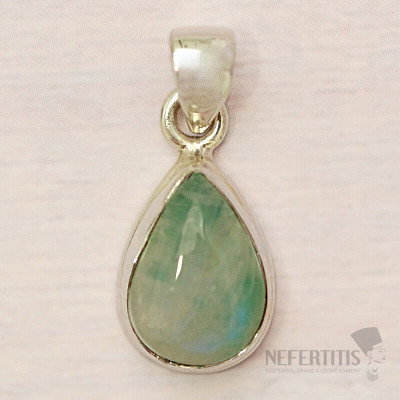Green moonstone pendant silver Ag 925 81564