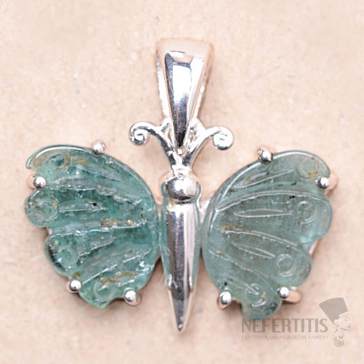 Turmalin-Schmetterlingsanhänger Silber Ag 925 LOT82