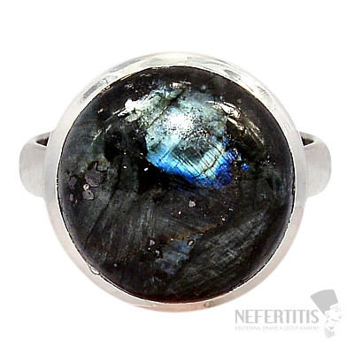 Larvikit black moonstone ring silver Ag 925 R828