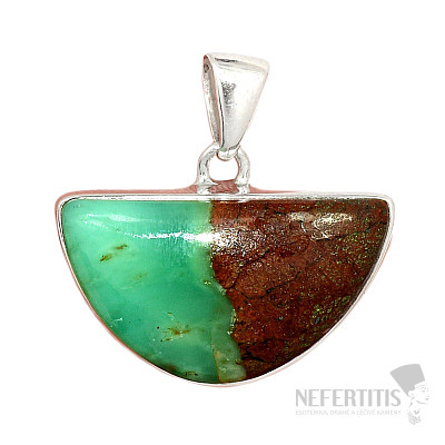 Chrysopras boulder pendant silver Ag 925 P832
