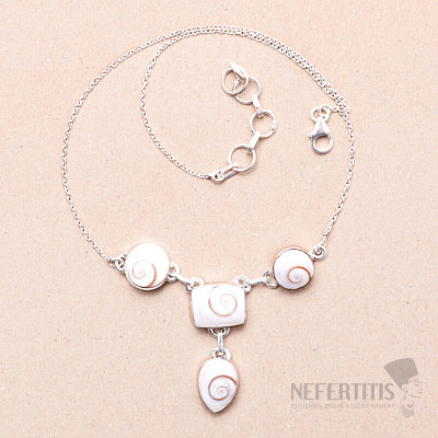 Šiva oko (aragonit) náhrdelník stříbro Ag 925 83295