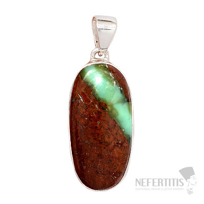 Chrysopras boulder pendant silver Ag 925 P837